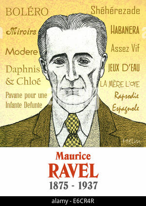 Maurice Ravel, französischer Komponist, Portrait 1875-1937 Stockfoto