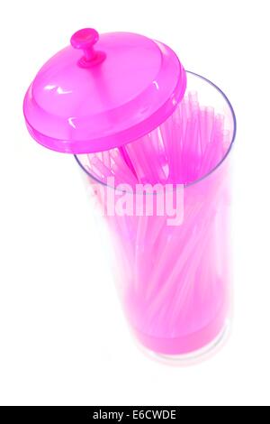 Eine Nahaufnahme Trinkhalme Stockfoto