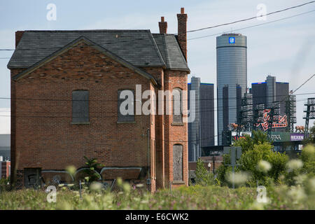 Die Renaissance-Mitte, Hauptquartier von General Motors (GM) in Detroit, Michigan. Stockfoto