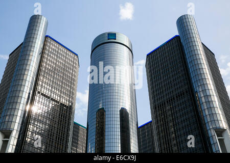 Die Renaissance-Mitte, Hauptquartier von General Motors (GM) in Detroit, Michigan. Stockfoto