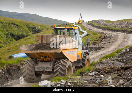 Ein 700 Kw Wasserkraft Pwer Schema gebaut an den Hängen des Ben More auf Mull, Schottland. Stockfoto