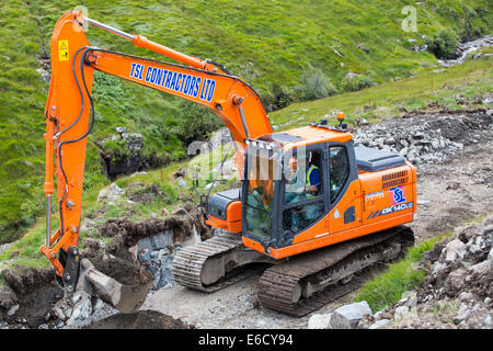 Ein 700 Kw Wasserkraft Pwer Schema gebaut an den Hängen des Ben More auf Mull, Schottland. Stockfoto