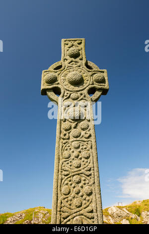 St Oran Kreuz in Iona Abbey, Iona, aus Mull, Schottland. Stockfoto