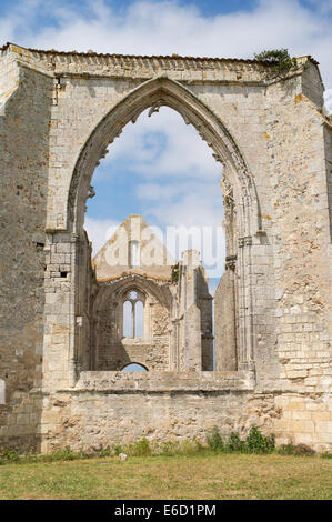 Die zerstörten Zisterzienser Abtei Notre-Dame de Re oder Les Châteliers, l'Île de Ré, Charente-Maritime, Frankreich Stockfoto