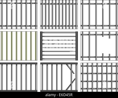 Verschiedene Vektor-Designs von Gittern und grills Stock Vektor