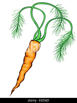 Bearbeitbares Vektor-Illustration einer Karotte mit Blätter Stock Vektor