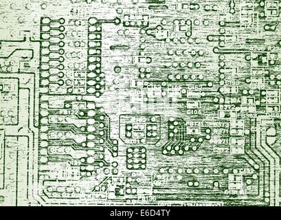 Bearbeitbares Vektor-Illustration einer Leiterplatte mit grunge Stock Vektor