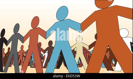 Bunte editierbare Vektor-Illustration der Linien des papermen Stock Vektor