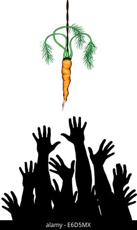 Editierbare Vektor-Illustration von Waffen für eine Karotte zu erreichen Stock Vektor