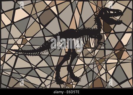 Editierbare Vektorgrafik Mosaik das Skelett des Tyrannosaurus Rex Dinosaurier Fossil vorgeschlagen Stock Vektor