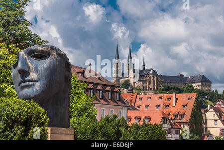 Igor Mitoraj Skulptur auf der unteren Brücke in Bamberg Stockfoto