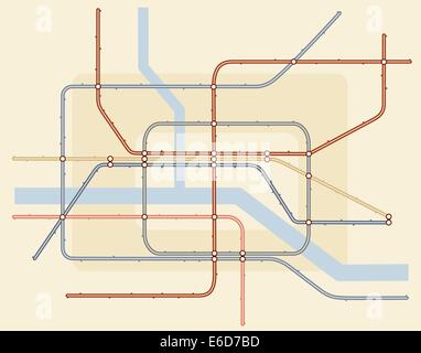 Bearbeitbares Vektor-Illustration einer generischen u-Bahn-Zug-Karte Stock Vektor