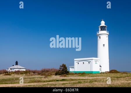 Die 1867 Hurst Point Leuchtturm in der Nähe von Milford-sur-mer befindet sich an Stelle von Hurst in der Grafschaft Hampshire Stockfoto