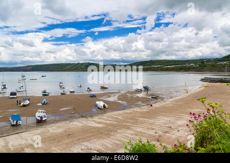 Boote in New Quay Hafen Wales UK Europe Stockfoto