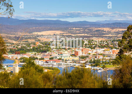 Mit Blick auf Launceston am Tamar River, Tasmanien, Australien Stockfoto