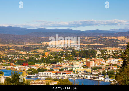 Mit Blick auf Launceston am Tamar River, Tasmanien, Australien Stockfoto