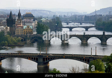 Prag (Tschechische Republik), Brücken auf der Moldau Stockfoto