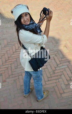 Thai Fotografie in Bhaktapur Durbar Square ist der Platz vor dem königlichen Palast des alten Königreichs Bhaktapur in Nepal Stockfoto