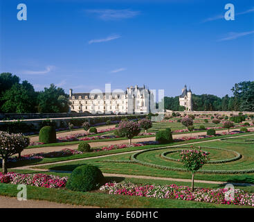 Diane de Poitiers Garten Schlössern Chenonceau Loire-Tal-Frankreich Stockfoto