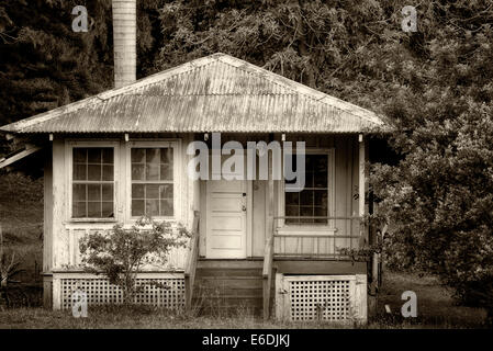 Altes verlassenes Haus in Lanai City, Lanai, Hawaii. Stockfoto