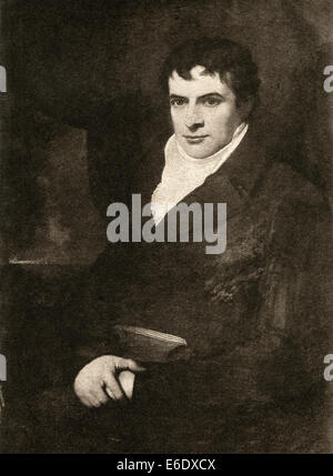 Robert Fulton (1765-1815), britisch-amerikanischer Ingenieur und Erfinder, die häufig mit der Entwicklung des Steamboat gutgeschrieben ist, Stockfoto