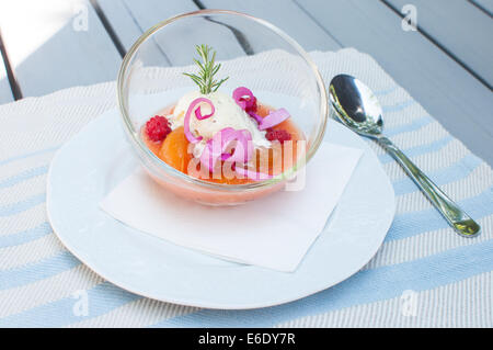 Eis mit Früchten Stockfoto