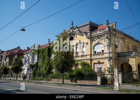 Grand historische Häuser auf Europska Avenija Straße, Osijek, Slawonien, Kroatien Stockfoto