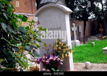 San Michele ist eine Insel in der Lagune von Venedig, es ist berühmt, weil es die monumentalen Friedhof von Venedig beherbergt seit 1807. Stockfoto