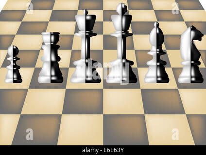 abstrakt weiß und schwarz Schach Stockfoto