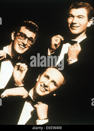 BUDDY HOLLY AND THE CRICKETS US Rock ' n ' Roll Gruppe ca. 1955. Von links: Buddy Holly, Jerry Naylor, Jerry Allison Stockfoto