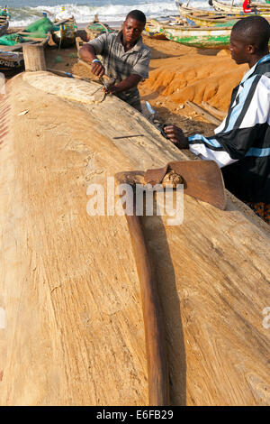 Angelboote/Fischerboote am Prampram, größere Accra, Ghana, Afrika Stockfoto