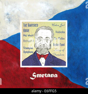 Bedrich Smetana, 1824-1884, tschechischer Komponist, Portrait, illustration Stockfoto