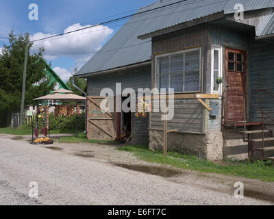 Zwiebeln In Russisch alten Gläubigen Dorf zu verkaufen. Ufer des Peipussees. Varnja. Estland. Stockfoto