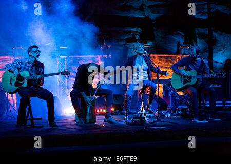 Cumiana, Italien. 21. August 2014. Irene Grandi, führt eine italienische Sängerin live bei Biopark Zoom in Cumiana, als letzten Tag der "Night Safari Festival" acoustic Show, ihre berühmte Lieder zu singen. Bildnachweis: Andrea Kätzchen/Pacific Press/Alamy Live-Nachrichten Stockfoto