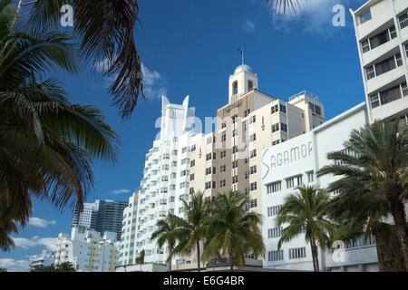 ART-DECO-HOTELS COLLINS AVENUE-MIAMI BEACH FLORIDA USA Stockfoto