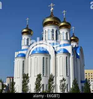 Russisch-orthodoxe Uspenski-Kathedrale in Astana, Kasachstan Stockfoto