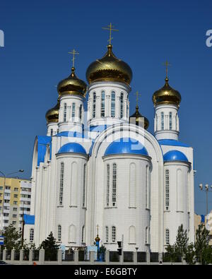 Russisch-orthodoxe Uspenski-Kathedrale in Astana, Kasachstan Stockfoto