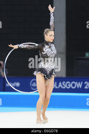 Francesca JONES von Wales in der rhythmischen Sportgymnastik (Hoop Abschnitt) an die Commonwealth-Spiele 2014 in Glasgow. Stockfoto