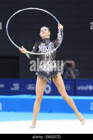 Francesca JONES von Wales in der rhythmischen Sportgymnastik (Hoop Abschnitt) an die Commonwealth-Spiele 2014 in Glasgow. Stockfoto