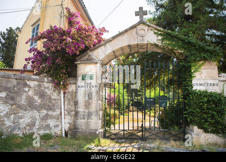 Sehenswürdigkeiten in Korfu Stadt: interessanter Ort - alten alten britischen Friedhof aus dem ersten Weltkrieg. Stockfoto