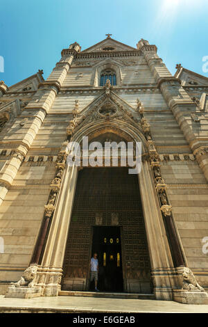Duomo (Kathedrale) di San Gennaro in Neapel, Neoghotic Fassade von Errico Alvino 1905 Stockfoto