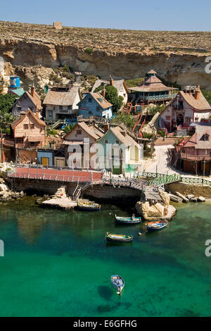 Malta, Popeye Village Stockfoto