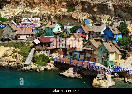 Popeye Village in Malta Stockfoto