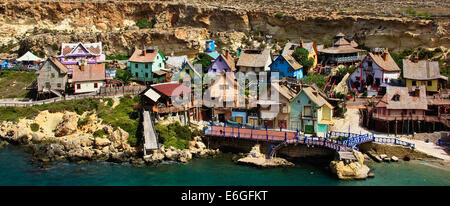 Popeye Village in Malta Stockfoto