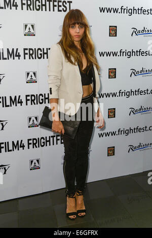 Die 15. Film4 Frightfest auf 22.08.2014 am Westende VUE, London. Die 15. Film4 Frightfest. Julia Medienwand. Personen im Bild: Ashley C. Williams. Bild von Julie Edwards Stockfoto