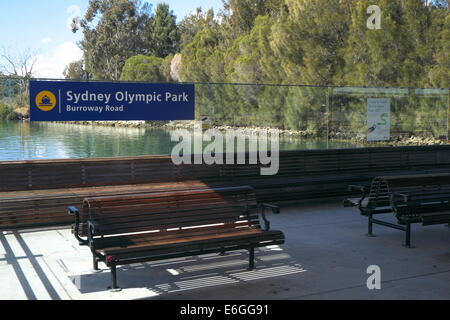 Sydney olympic Park Fähre Anlegestelle in western Sydney, new-South.Wales, Australien Stockfoto