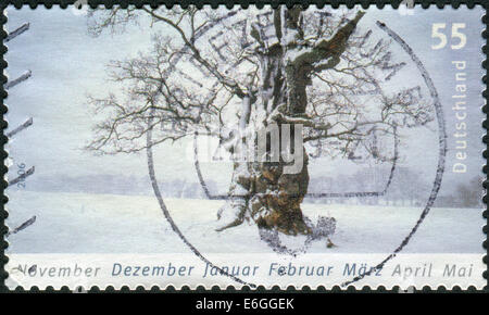 Deutschland - CIRCA 2006: Briefmarke gedruckt in Deutschland, zeigt eine Winterlandschaft, circa 2006 Stockfoto