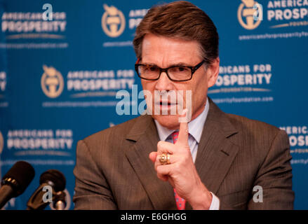 New Hampshire, USA. 22. August 2014. Texas-Gouverneur Rick Perry spricht in NH Credit: Andrew Cline/Alamy Live News Stockfoto