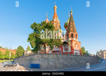 Panorama-Aufnahme der Basilius Kathedrale in Moskau Stockfoto