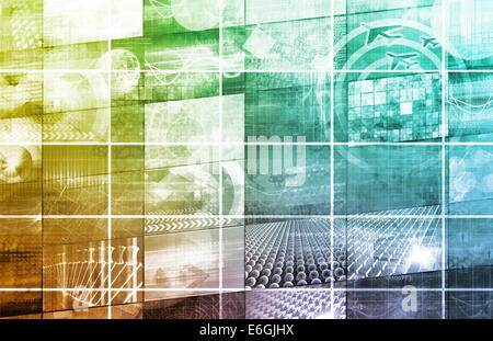 Datennetz auf ein Firmensystem als Kunst Stockfoto